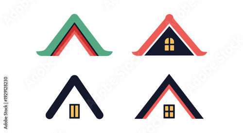 Gable Roof Line art soft elegant style illustration