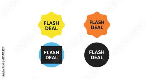 Flash deal badge modern bold color illustration