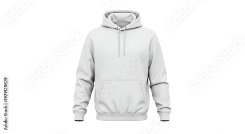 White Hoodie Isolated on a Transparent Background Showing Casual Apparel Style