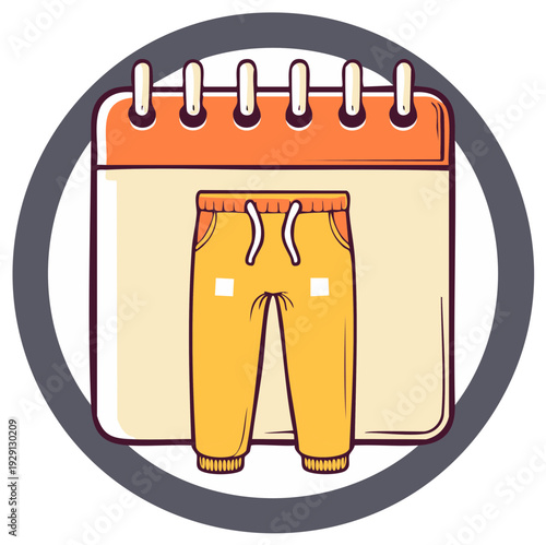 Yellow Sweatpants Displayed on a Calendar Page