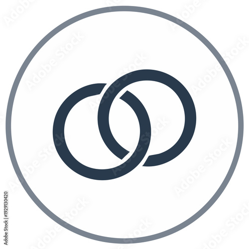 Interlocking Wedding Rings Symbol Graphic Icon Design