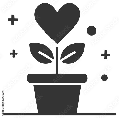 Growing heart plant in a pot an icon of love care and positive energy
