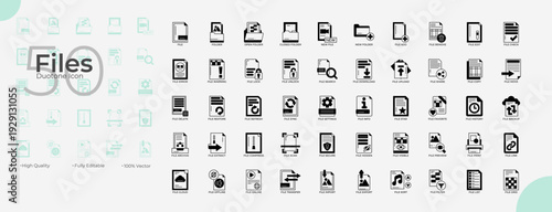 Files Duotone Editable Icons set