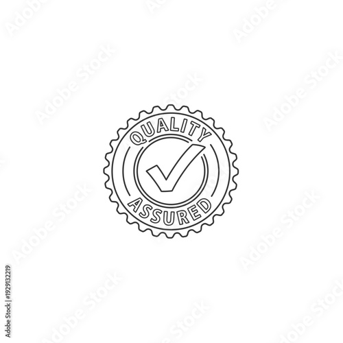 Quality Assured Guarantee Stamp with Checkmark Icon