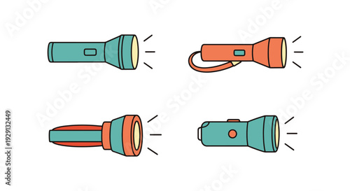 Bild auf Leinwand Flashlight Line art soft dynamic tone illustration