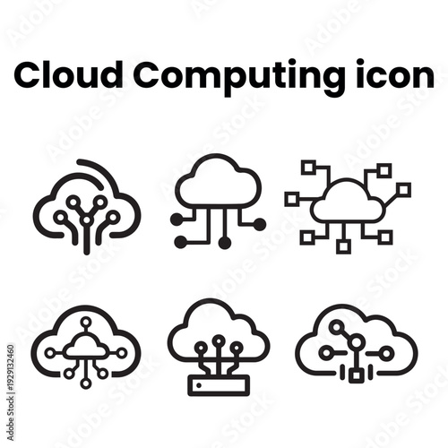Fototapeta Cloud computing, information technology, software development