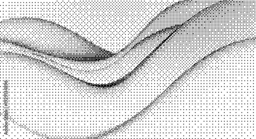 A minimalist vector graphic of a stylized waveform design element dither