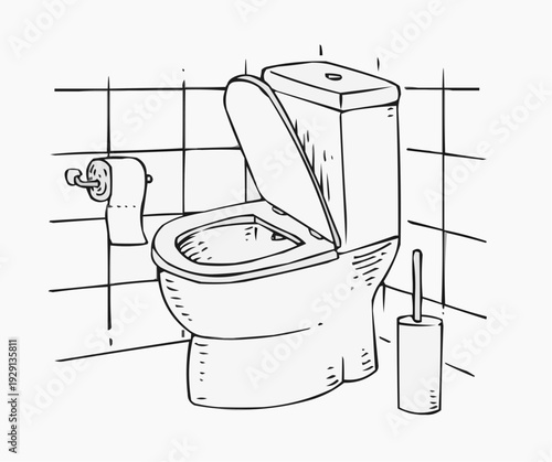 hand drawn toilet