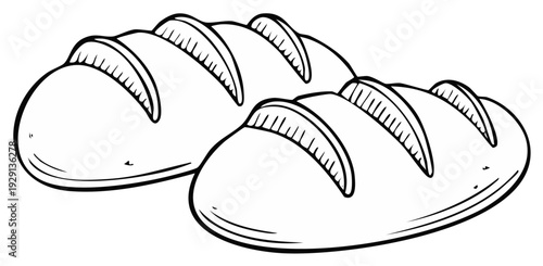 Two Loaves of Freshly Baked Bread Illustration