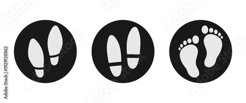 Foot icon flat vector illustration isolated on a white background used for  footsteps icons on floors, foot massages, and salon pedicure services. EPS 10.