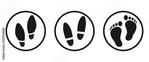 Foot icon flat vector illustration isolated on a white background used for  footsteps icons on floors, foot massages, and salon pedicure services. EPS 10.