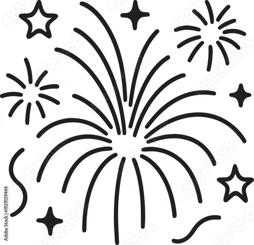 Firework Explosion Celebration Stars Sparkler Lines Festive