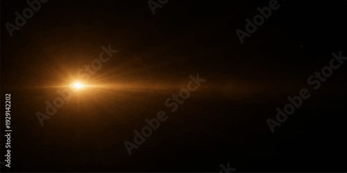 A beautiful landscape features the bright sun and clouds glowing with orange and red light during a nature sunset in the blue sky