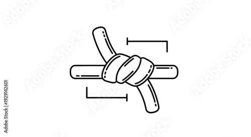 Close-up illustration of a barbed wire segment with horizontal brackets indicating measurement