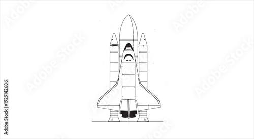 Space Shuttle Blueprint – Aerospace Spacecraft CAD Technical Drawing
