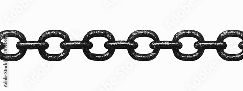 Black Metal Chain Links Isolated Background Industrial Steel Connection Concept