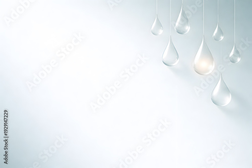 Minimal Glass Water Drop Hanging Background