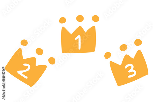 手描き風のかわいい王冠ランキング素材