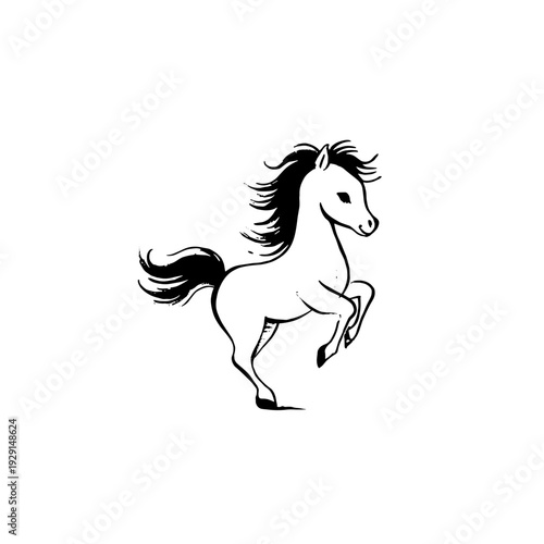 foal. foal simple black and white line art vector logo