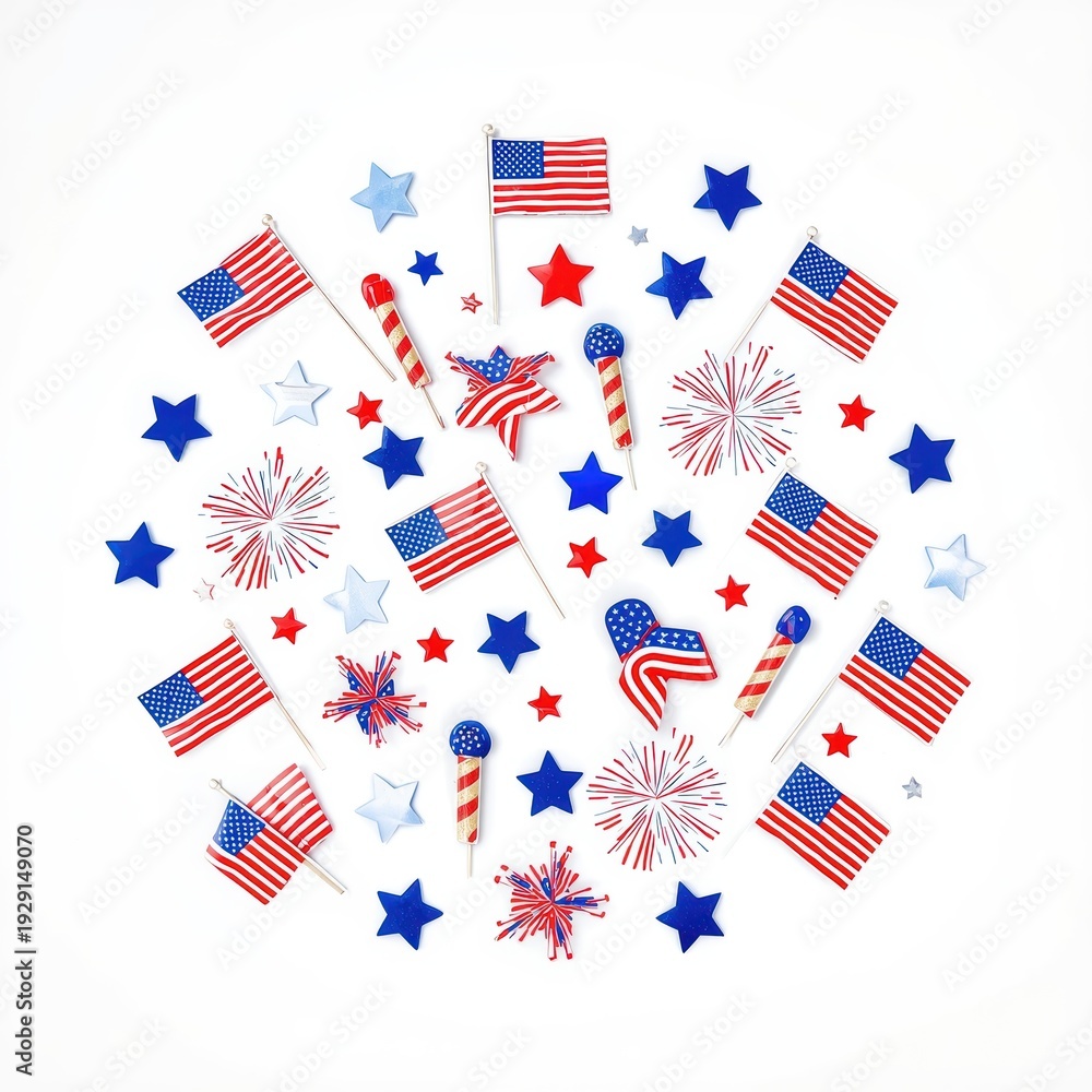 Obraz premium Assorted patriotic decorations for festive celebrations and events