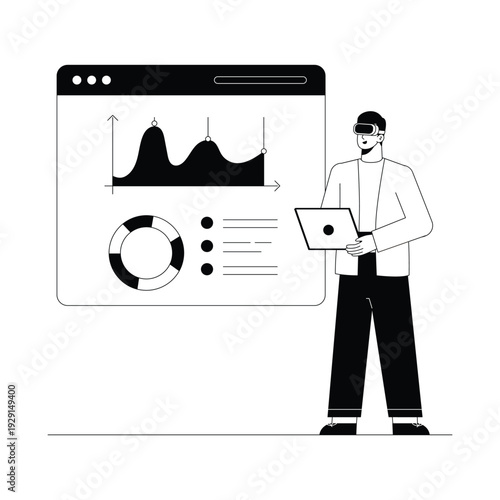 Virtual Data Analytical Vector illustration. EPS 10