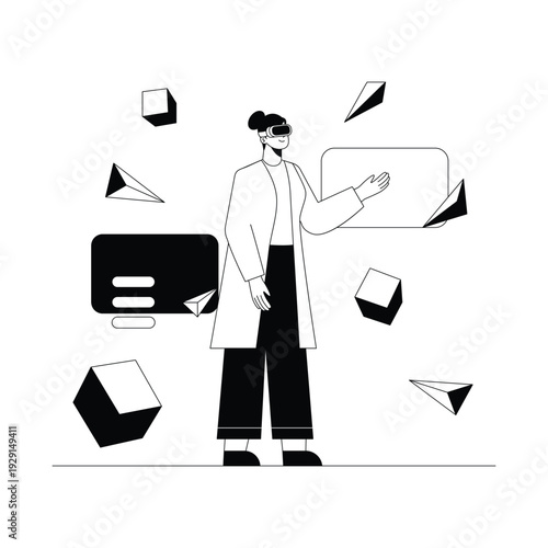 Virtual Reality Experience Vector illustration. EPS 10