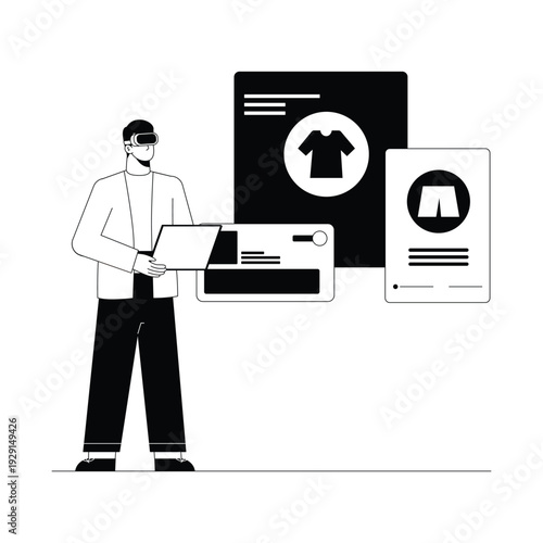 Virtual Commerce Vector illustration. EPS 10
