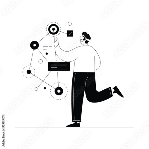 Virtual Networking Vector illustration. EPS 10