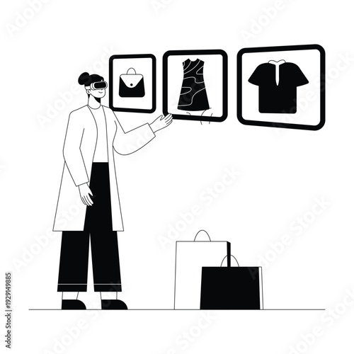 Virtual Shopping Vector illustration. EPS 10