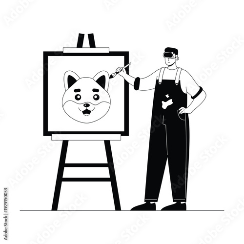 Virtual Painting Vector illustration. EPS 10