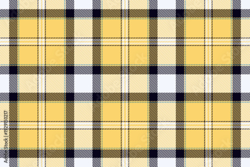 Decorative plaid background presents ordered simplicity. The approachable textile imagery works well within branding and fashion communication.