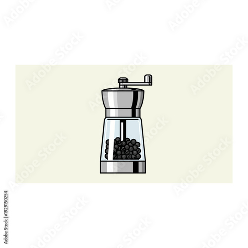 Classic Metal and Glass Pepper Grinder