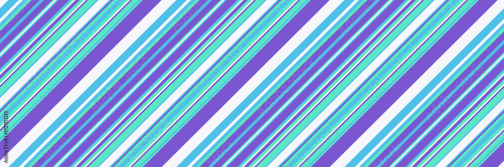 Obraz premium Vibrant diagonal stripes in teal, purple, and white create a dynamic, playful pattern.