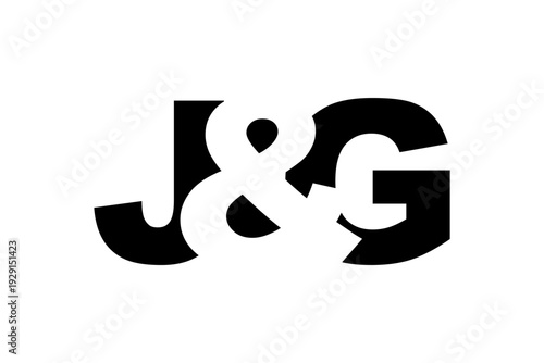 JG logo design in bold style. Black white identity symbol. Modern typography emblem. Corporate branding icon.
