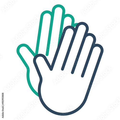 High five icon. Line icon style. Icon related to celebrate. success elements vector illustration. Transparent background