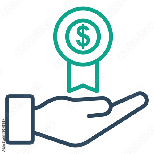 Reward icon. Line icon style. Icon related to prize. success elements vector illustration. Transparent background