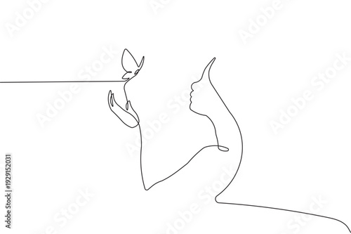  Abstract One Line Drawing Vector Art – Modern Minimal Style. One line drawing Vector