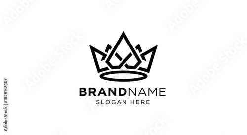Crown Logo Design Template Black Color.