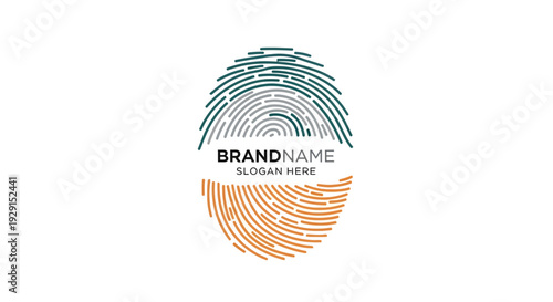 Fingerprint Icon with Brand Name Placeholder.