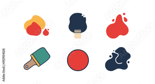 Gouache Paint Line soft tone abstract