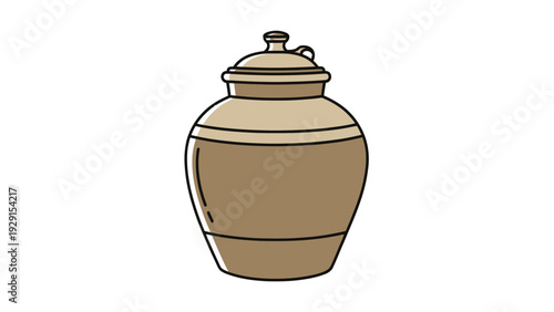 Brown Clay Jar With Lid