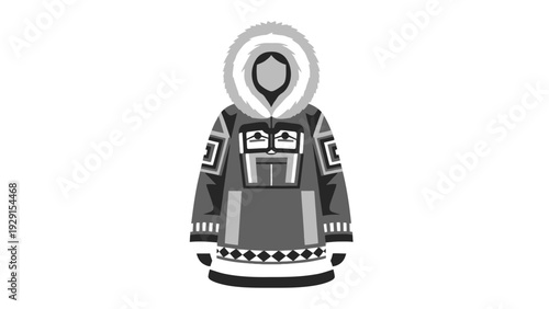 Traditional Yupik Arctic Parka with Fur Hood