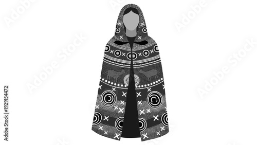 Traditional Aboriginal Cloak With Indigenous Art