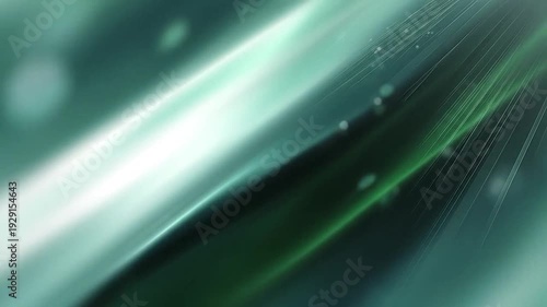 Dynamic abstract background with glowing green and white light streaks creating