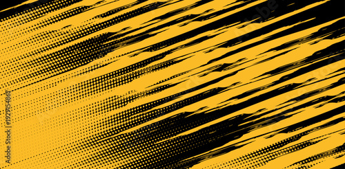 Illustration yellow-blue frame on a dark background. Sporty design in grunge style. IIllustration