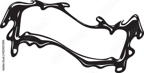 An asymmetrical black grunge textured dripping frame with irregular edges offers a raw and artistic border.