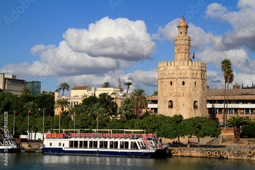 Torre Del Oro Tower On The Guadalquivir River In Seville