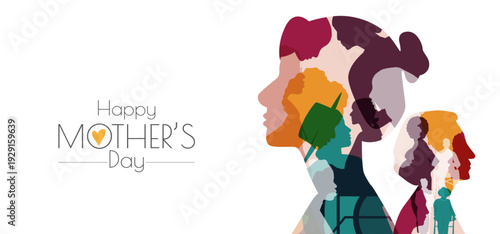 Happy Mother's Day card. Modern colourful design.
