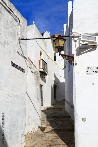 Historic whitewashed Village Street, Andalusia