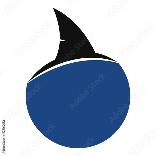 Modern blue and black shark fin graphic design element